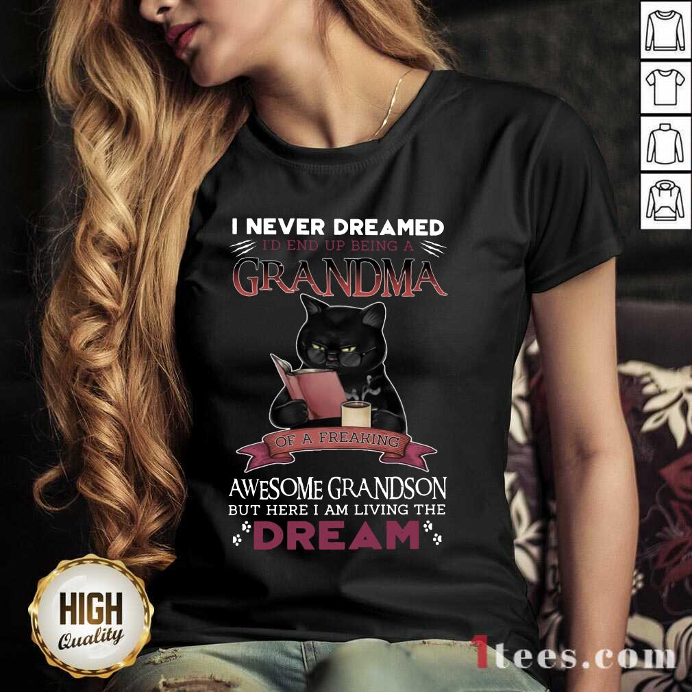 I Never Dreamed A Grandma Black Cat Shirt