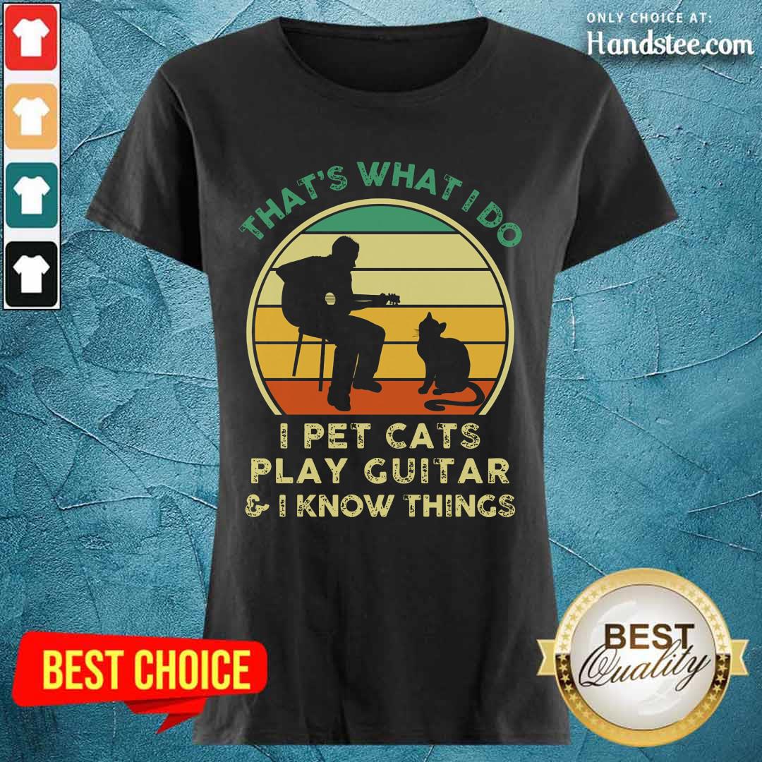 I Pet Cats Play Guitar Vintage Shirt
