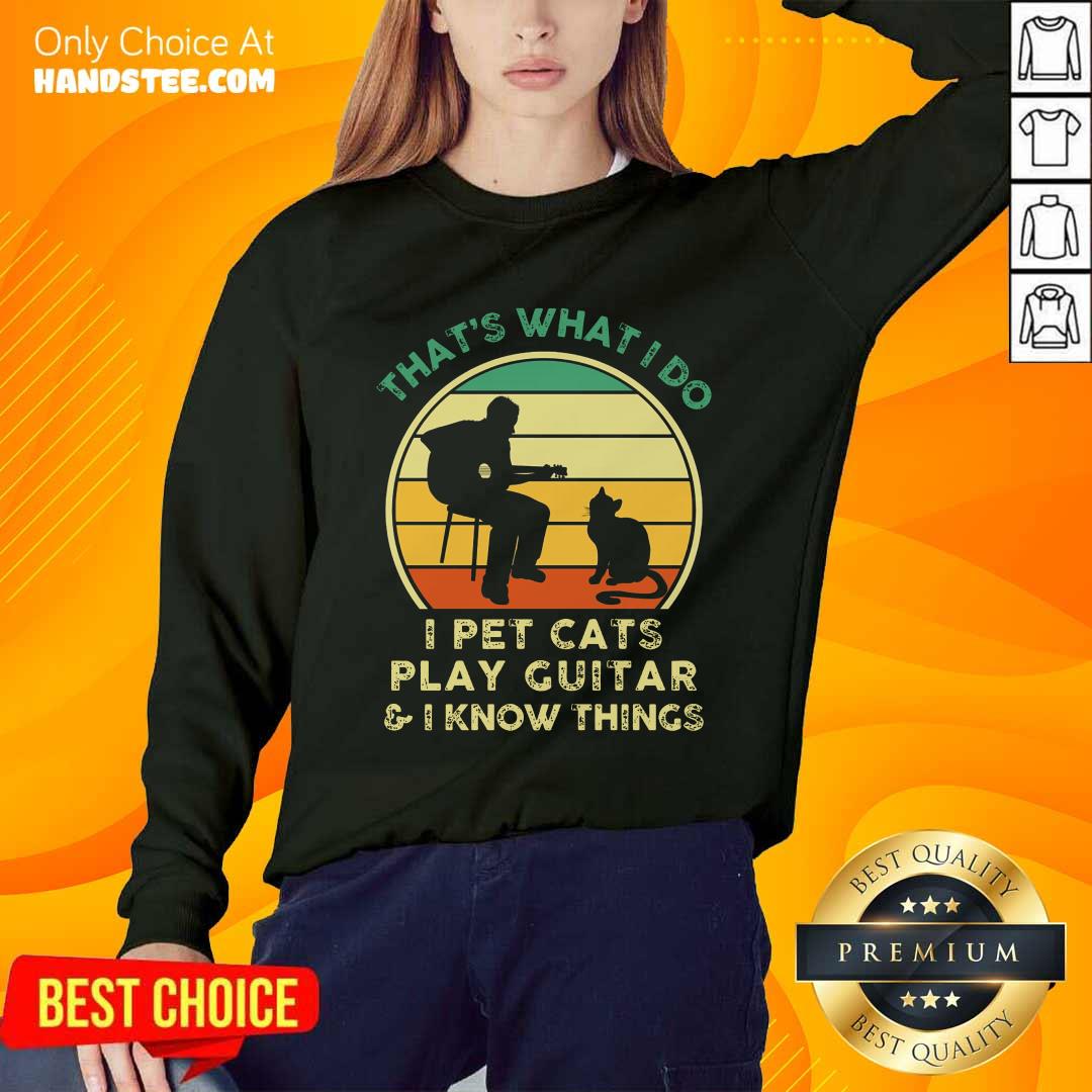 I Pet Cats Play Guitar Vintage Shirt