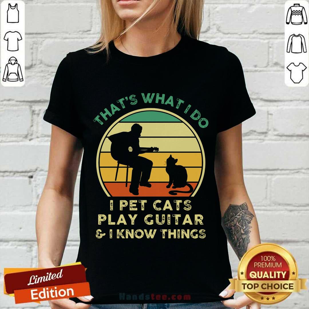 I Pet Cats Play Guitar Vintage Shirt