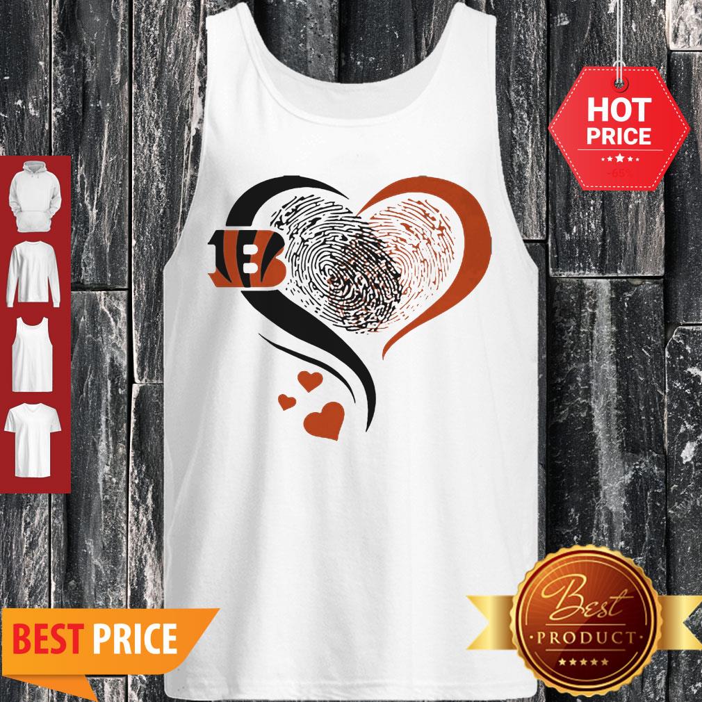 Cincinnati Bengals Rugby Heart Fingerprint Shirt