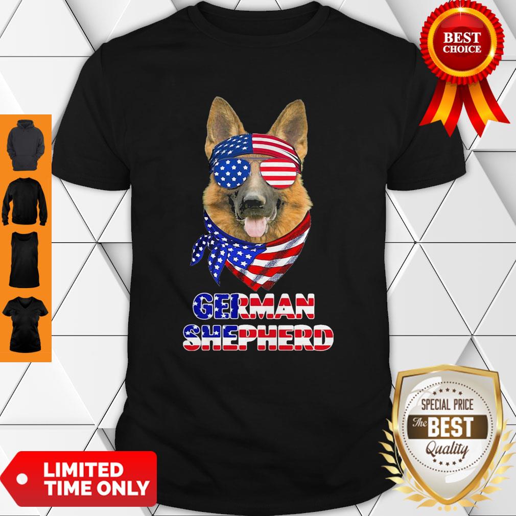 Independence Day German Shepherd Glasses America Shirt