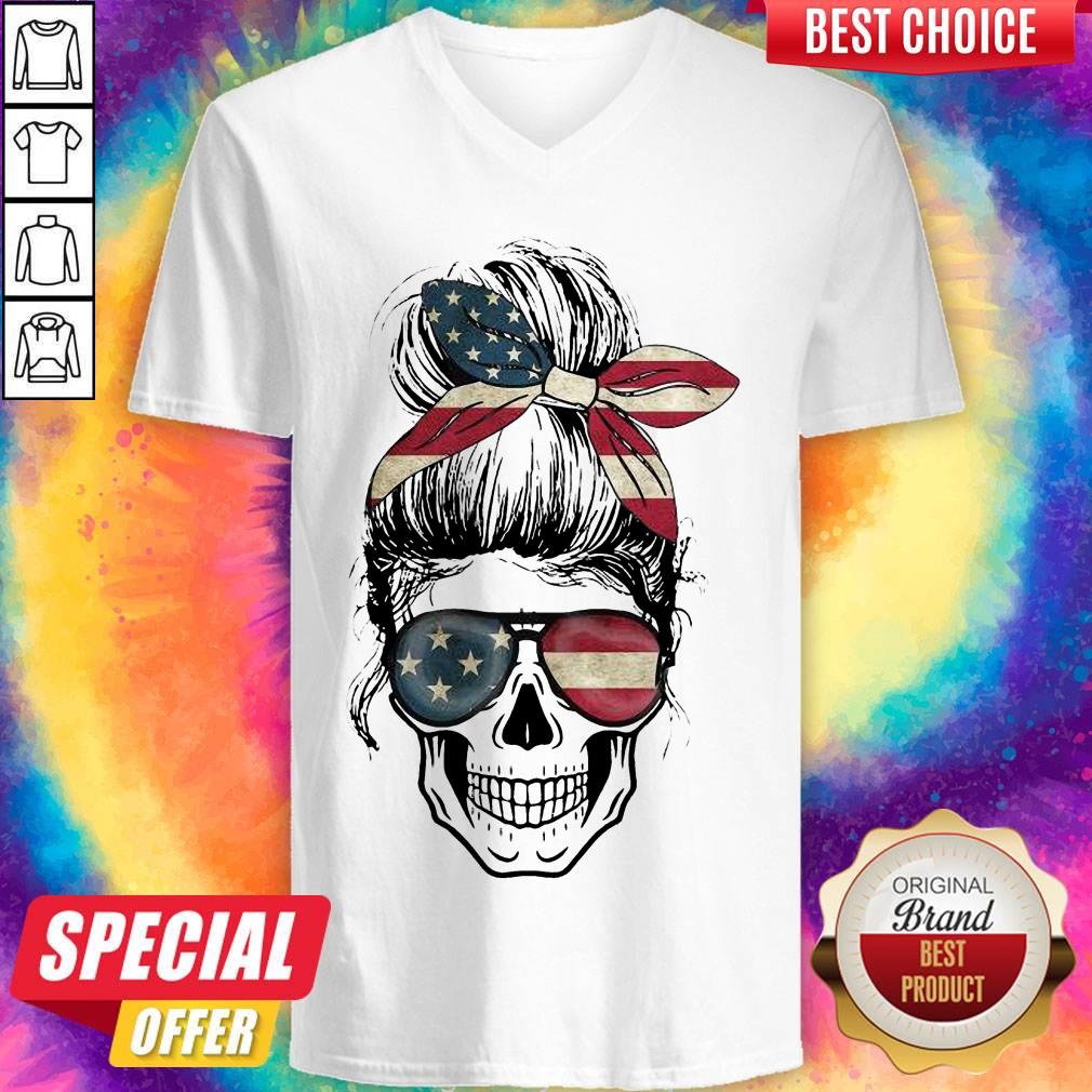 Independence Day Skull Lady America Shirt