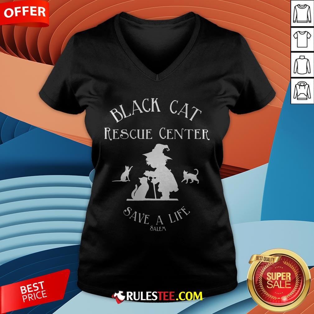 Black Cat Rescue Center Save A Life Salem Witch Halloween Shirt