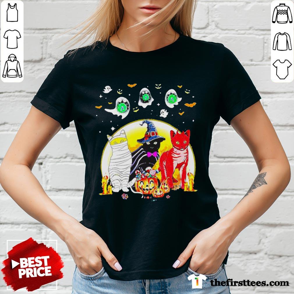 Funny Cat Costume Happy Halloween Shirt