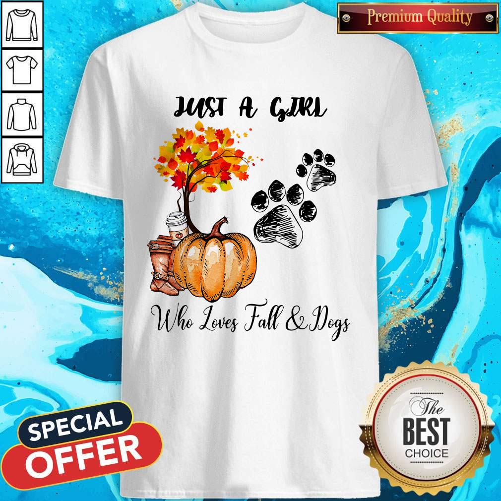 Just A Girl Who Love Fall And Dogs Autumn Pumpkin Shirt
