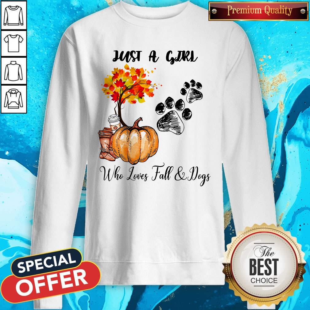 Just A Girl Who Love Fall And Dogs Autumn Pumpkin Shirt