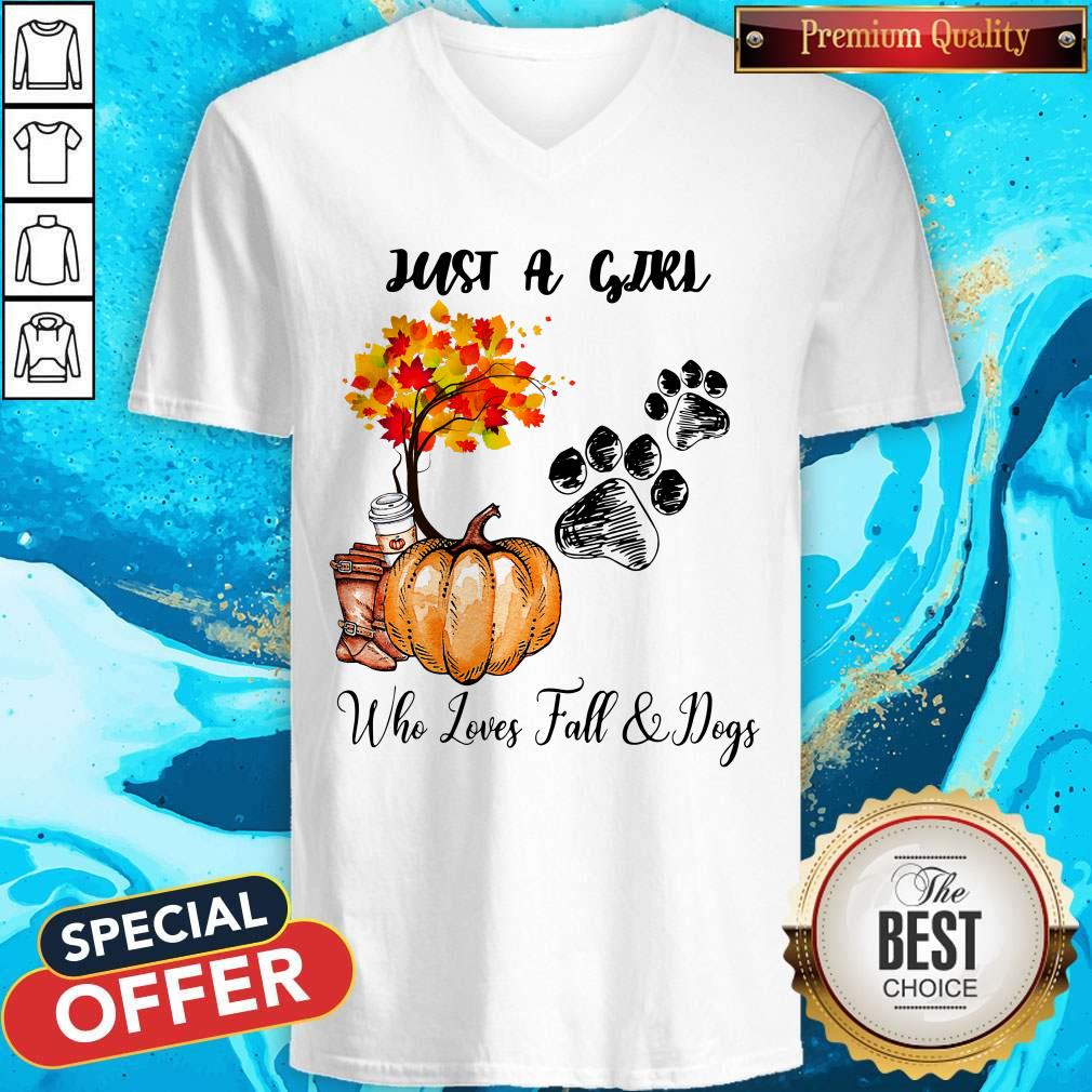 Just A Girl Who Love Fall And Dogs Autumn Pumpkin Shirt
