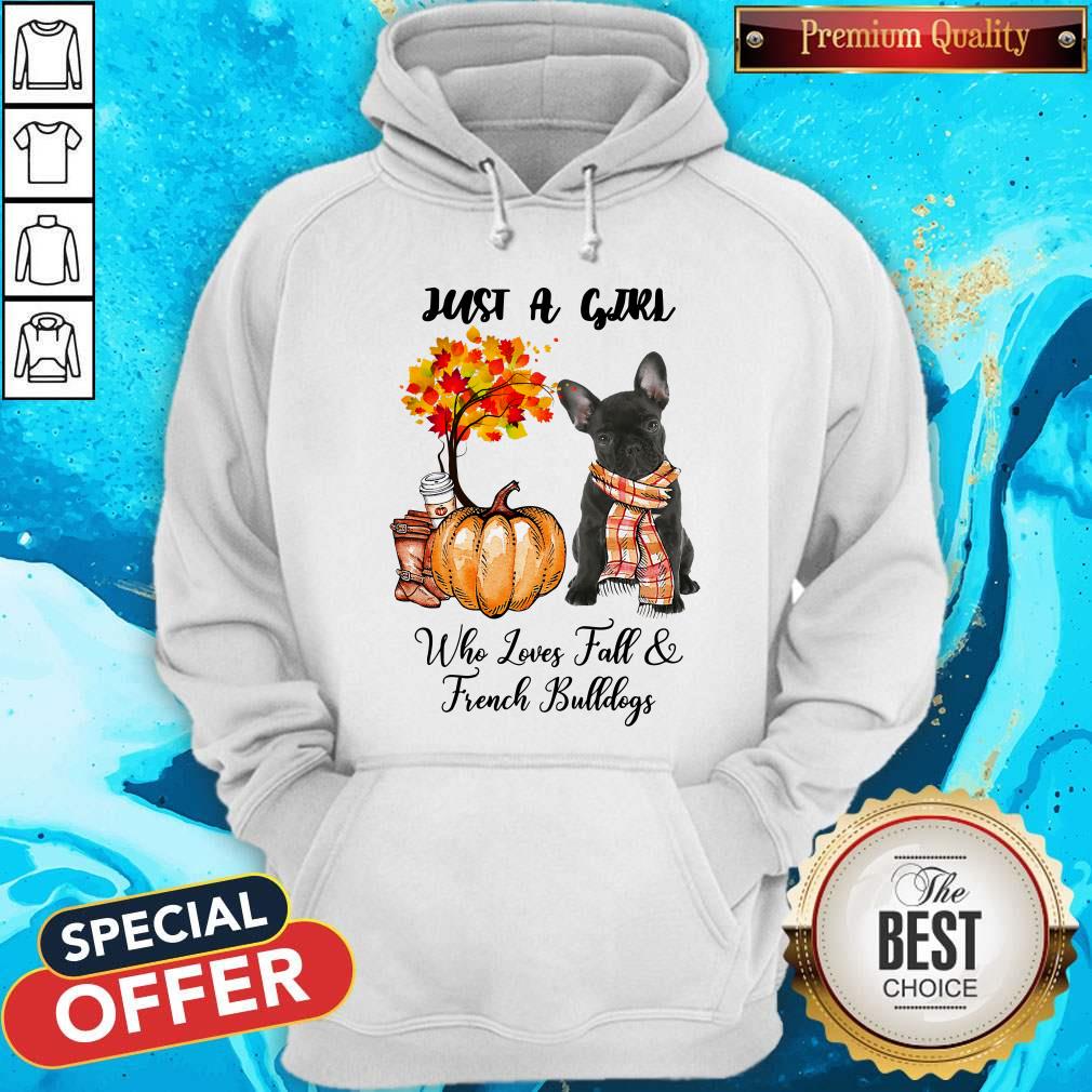 Just A Girl Who Love Fall And French Bulldogs Autumn Pumpkin Shirt