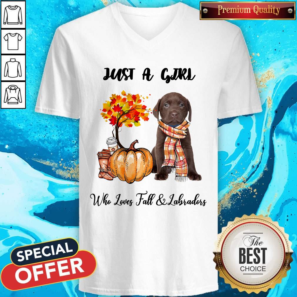 Just A Girl Who Love Fall And Labradors Autumn Pumpkin Shirt