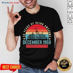 Premium December 1959 61 Year Of Being Awesome Quarantine Edition Vintage Shirt