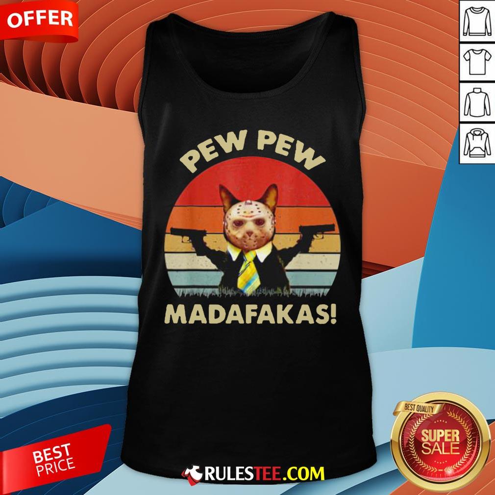 Cat Jason Voorhees Pew Pew Madafakas Vintage Retro Shirt