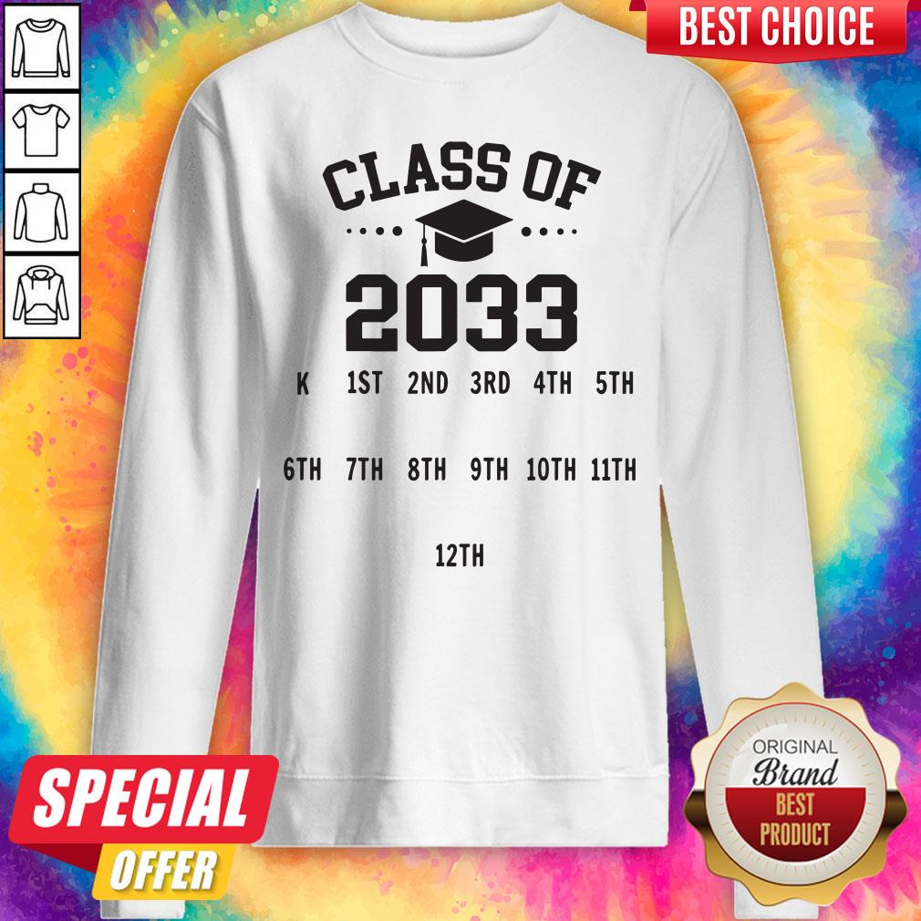 Kindergarten Class Of 2033 Grow With Me Shirt