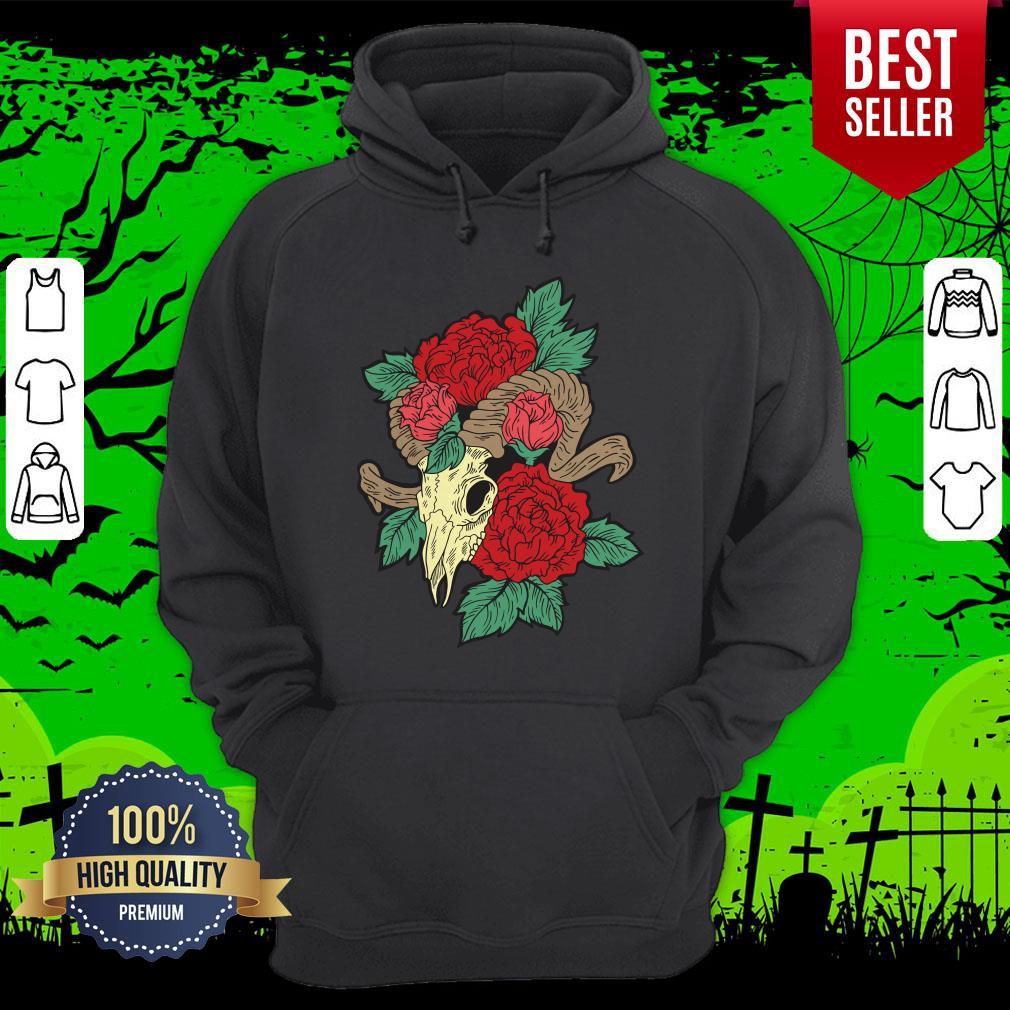 Lamb Skull With Flower Day Of The Dead Muertos Shirt