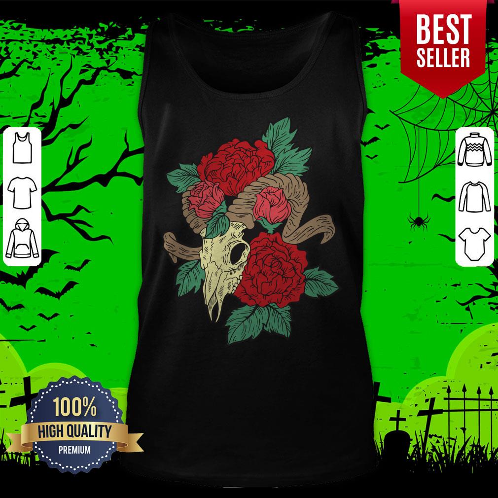Lamb Skull With Flower Day Of The Dead Muertos Shirt