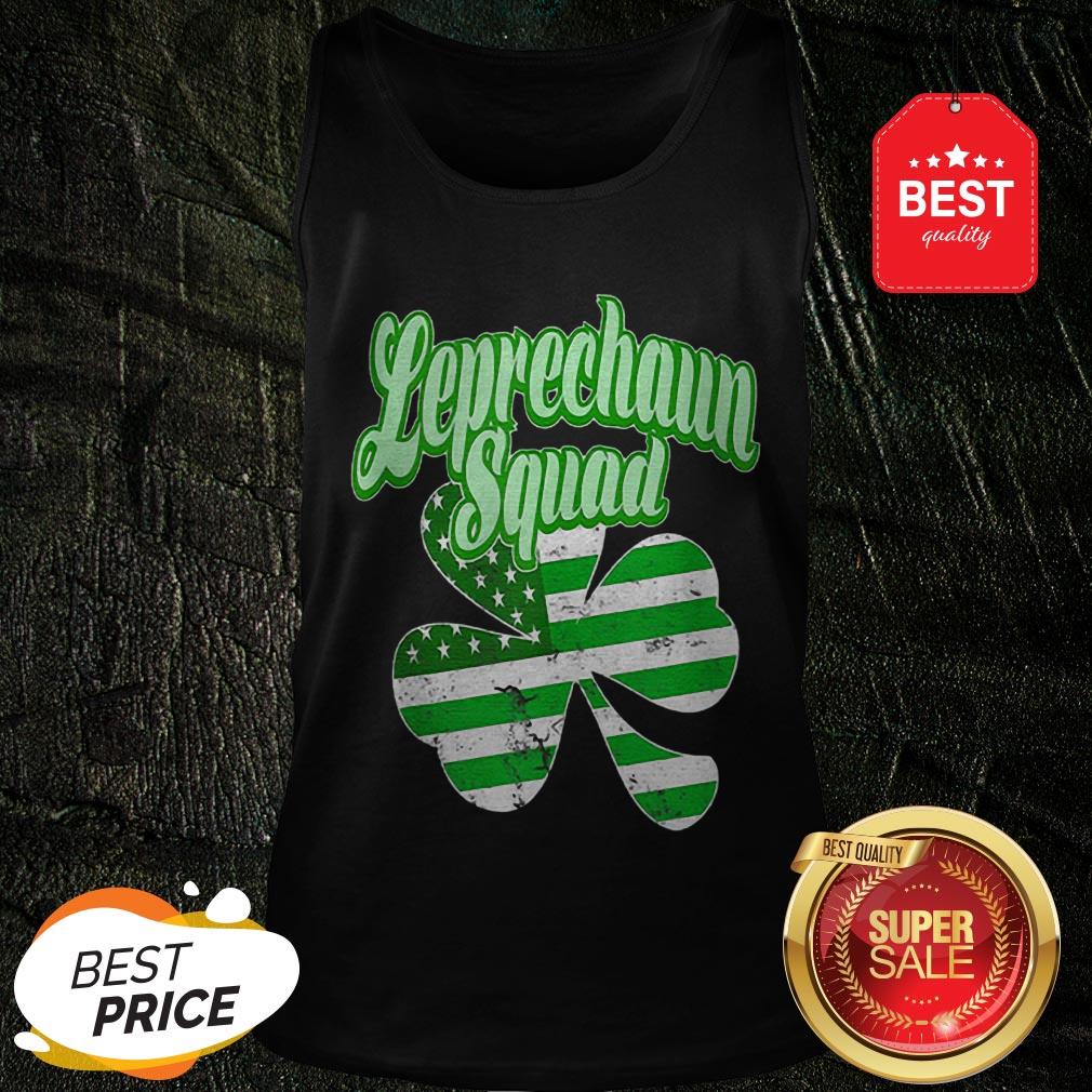 Leprechaun Squad St. Patrick’s Day American Flag Irish Clover Shirt