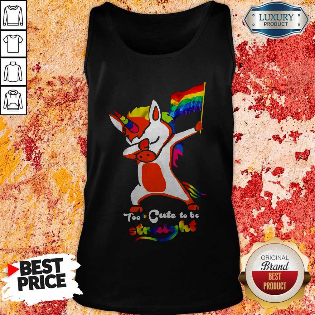 LGBT Flag Unicorn Too Cute To Be Straight Shirt