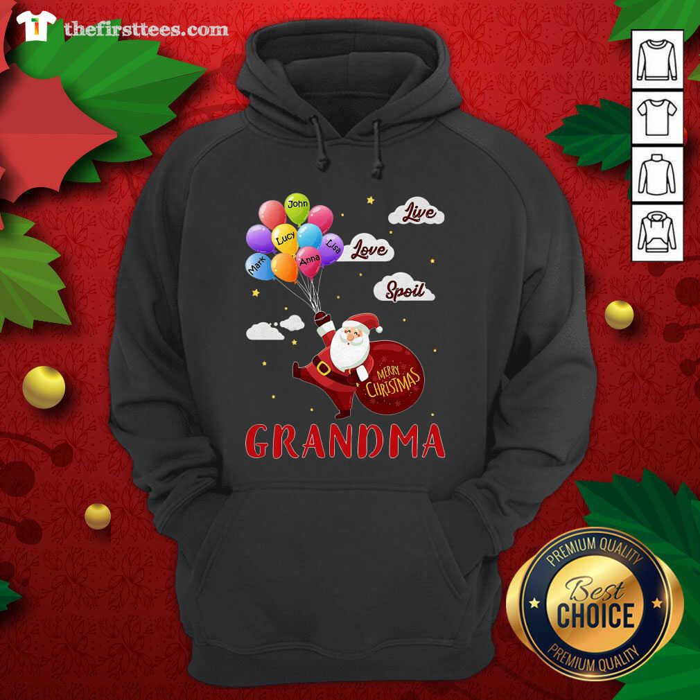 Lovely Santa Claus Merry Christmas Grandma Live Love Spoil Shirt
