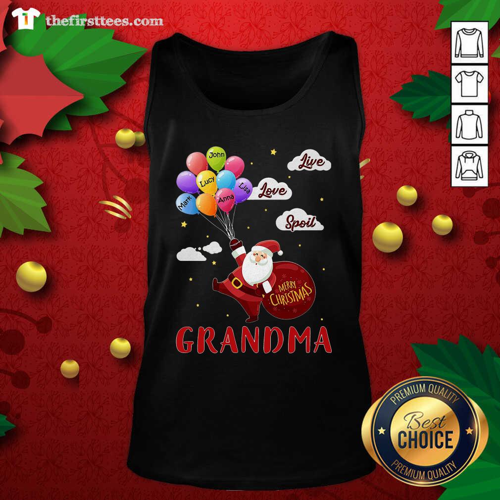 Lovely Santa Claus Merry Christmas Grandma Live Love Spoil Shirt