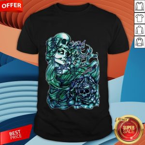 Mermaid Of The Dead Sugar Skull Day Dead Dia De Los Muertos Shirt