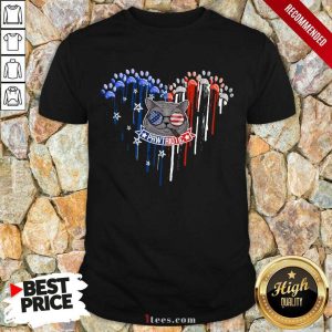 Paw Triotic 4th July USA Flag Sunglasses Cat Shirt
