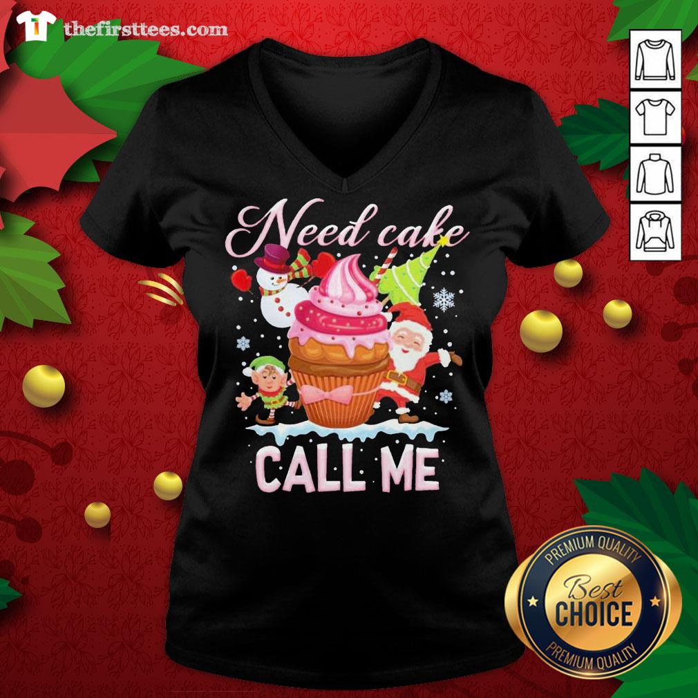 Lovely Santa And Snowman Claus Need Cake Call Me Christmas Shirt