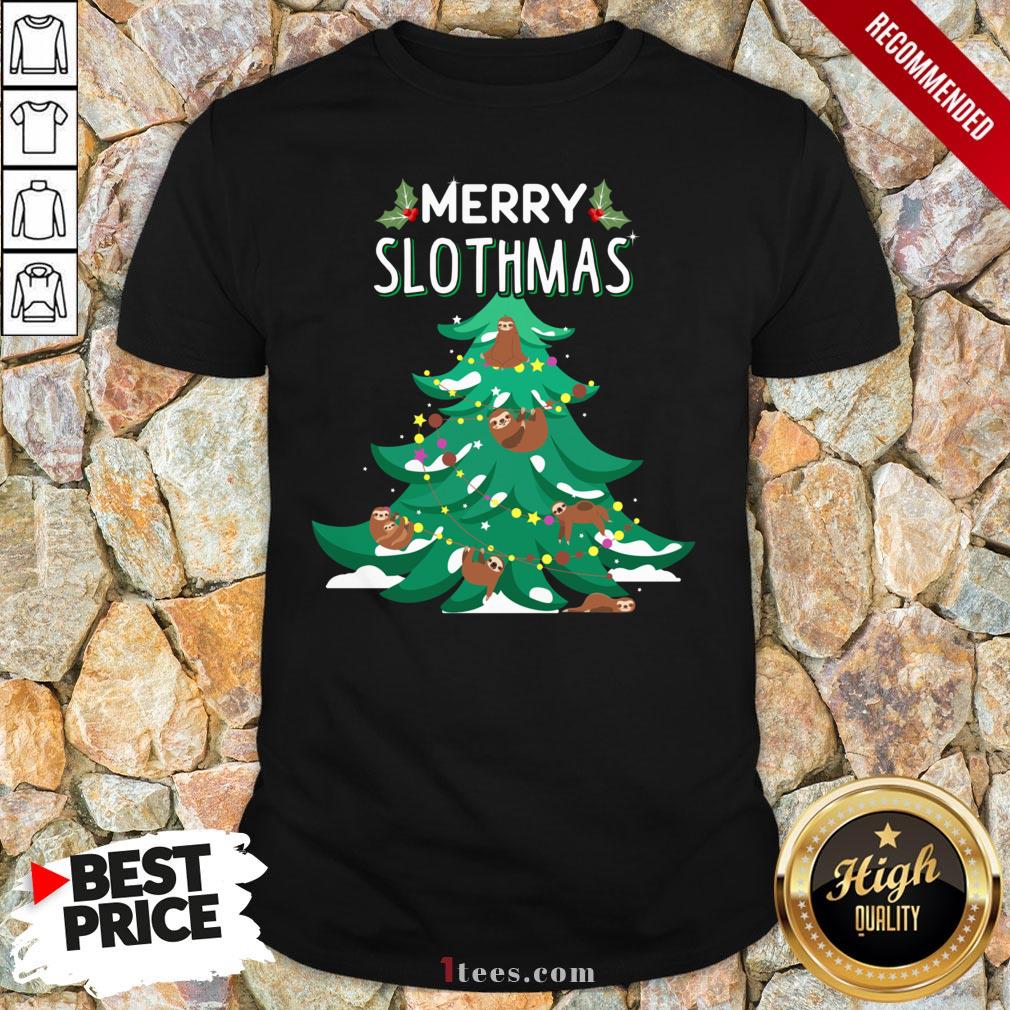 Merry Slothmas Sloth Christmas Tree Shirt