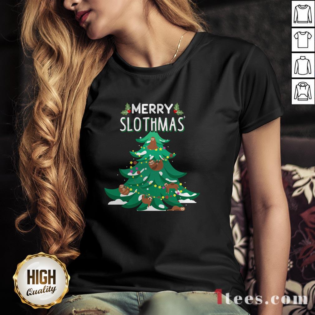 Merry Slothmas Sloth Christmas Tree Shirt