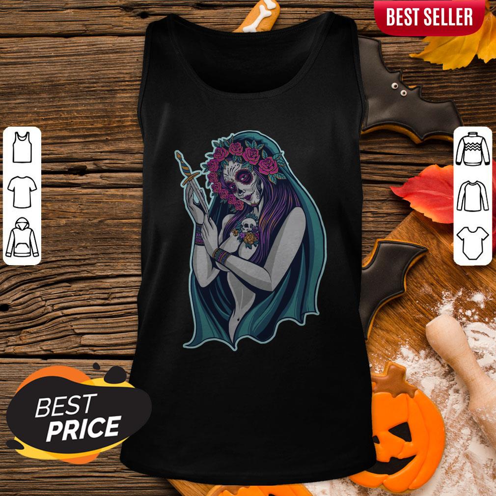 Sugar Skull Makeup Girl Day Of The Dead Dia De Muertos Shirt