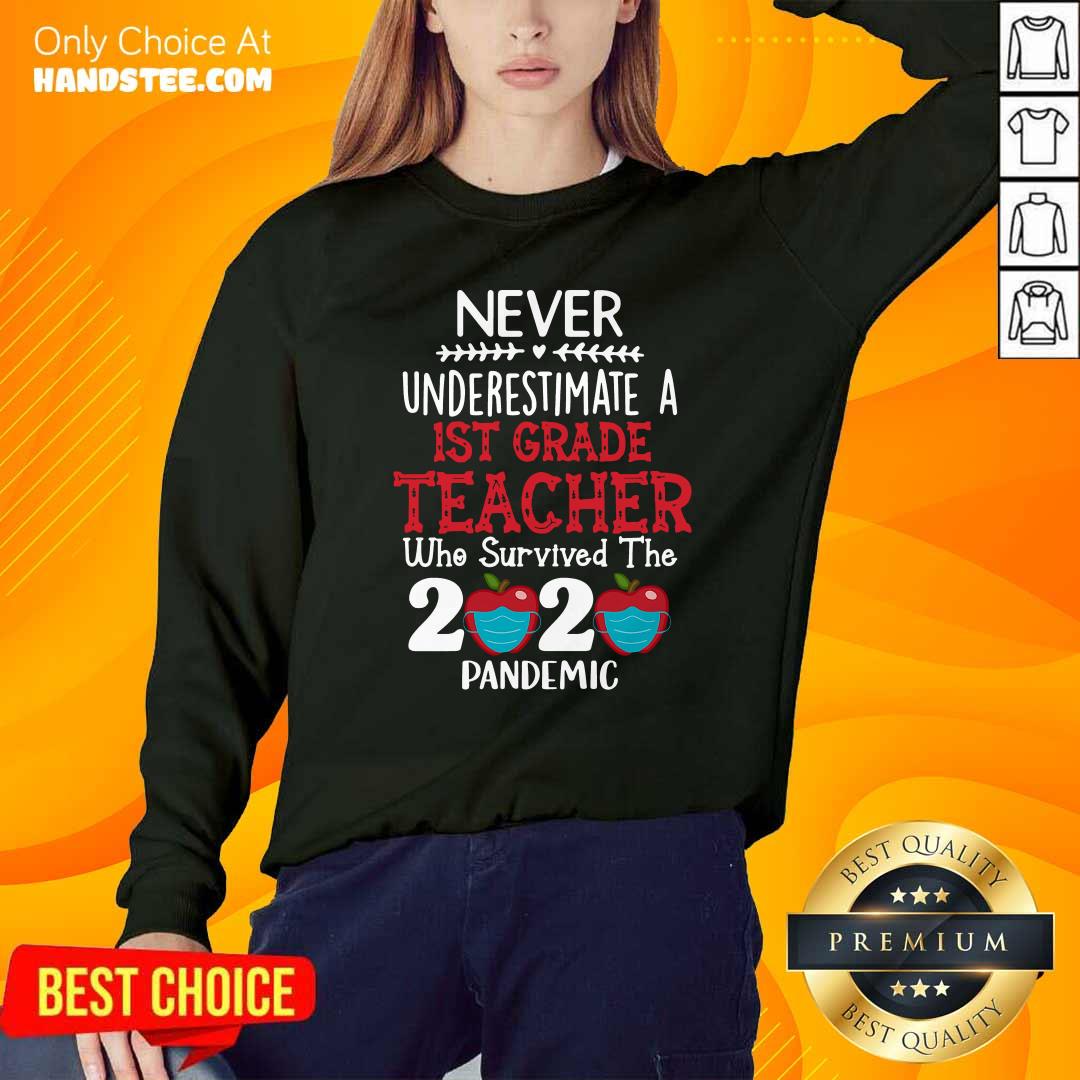 Never Underestimate A 1st Grade Teacher Who Survived 2020 Pandemic Shirt