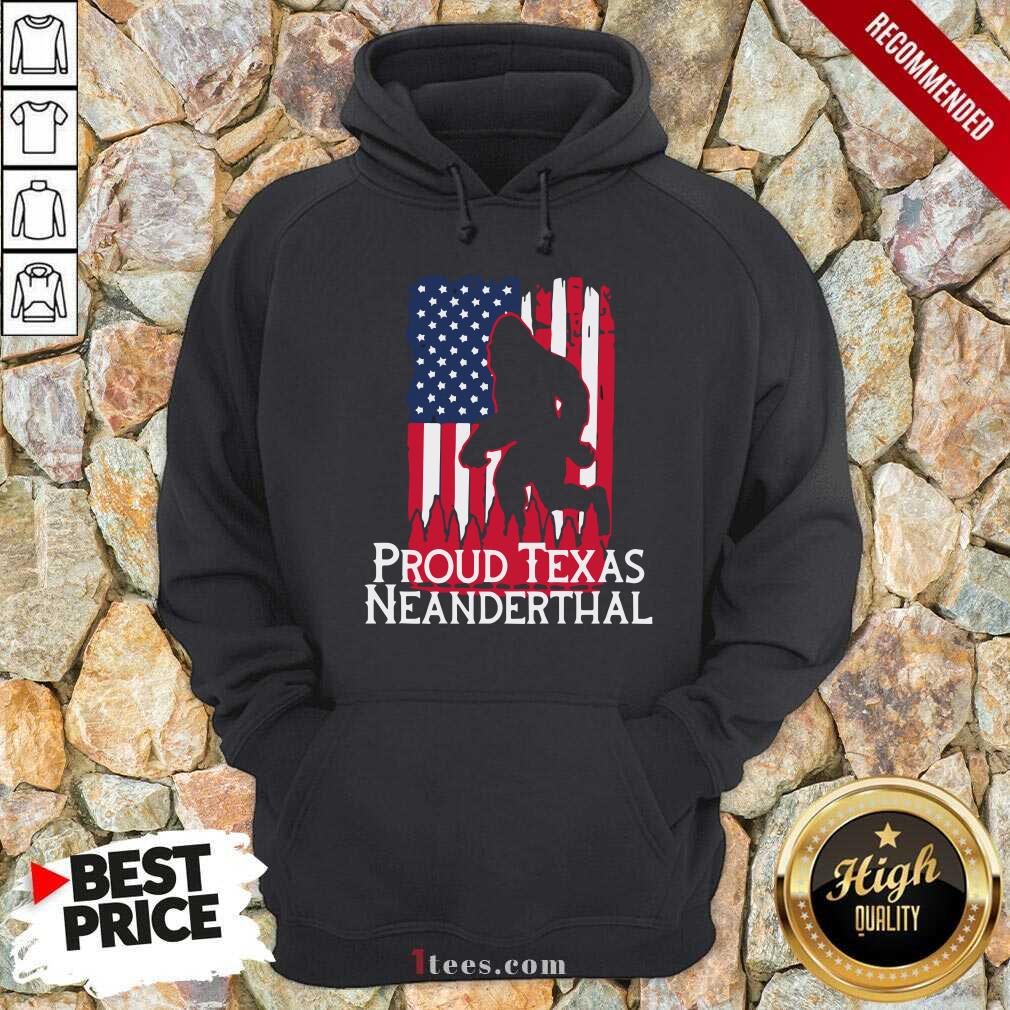 New Bigfoot Proud Texas Neanderthal American Flag Shirt