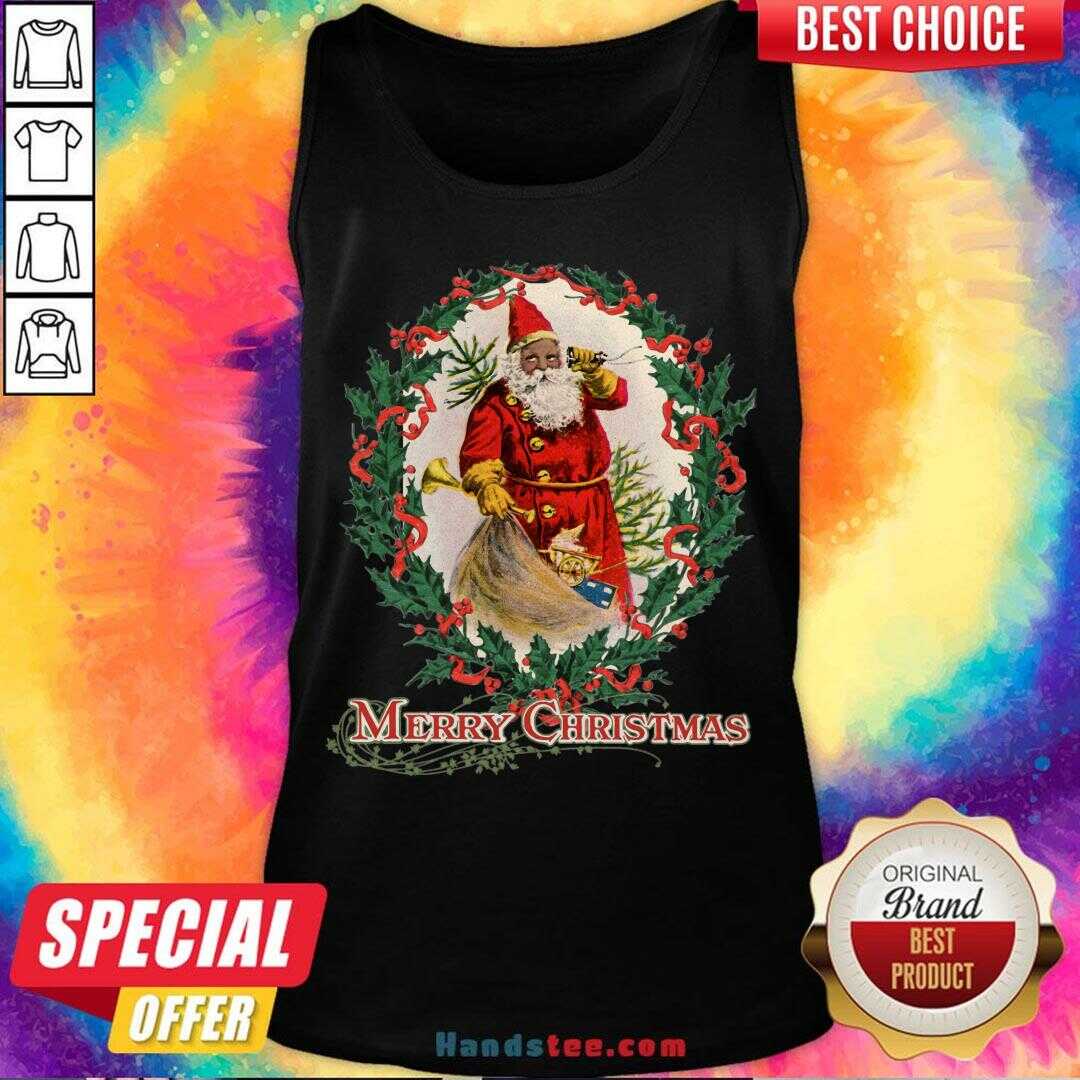Nice African American Santa Claus Antique Vintage Merry Christmas Shirt