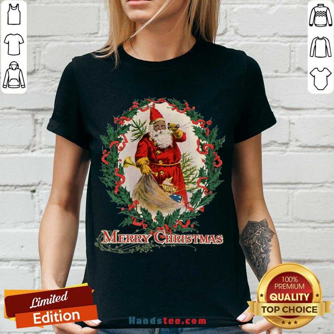 Nice African American Santa Claus Antique Vintage Merry Christmas Shirt