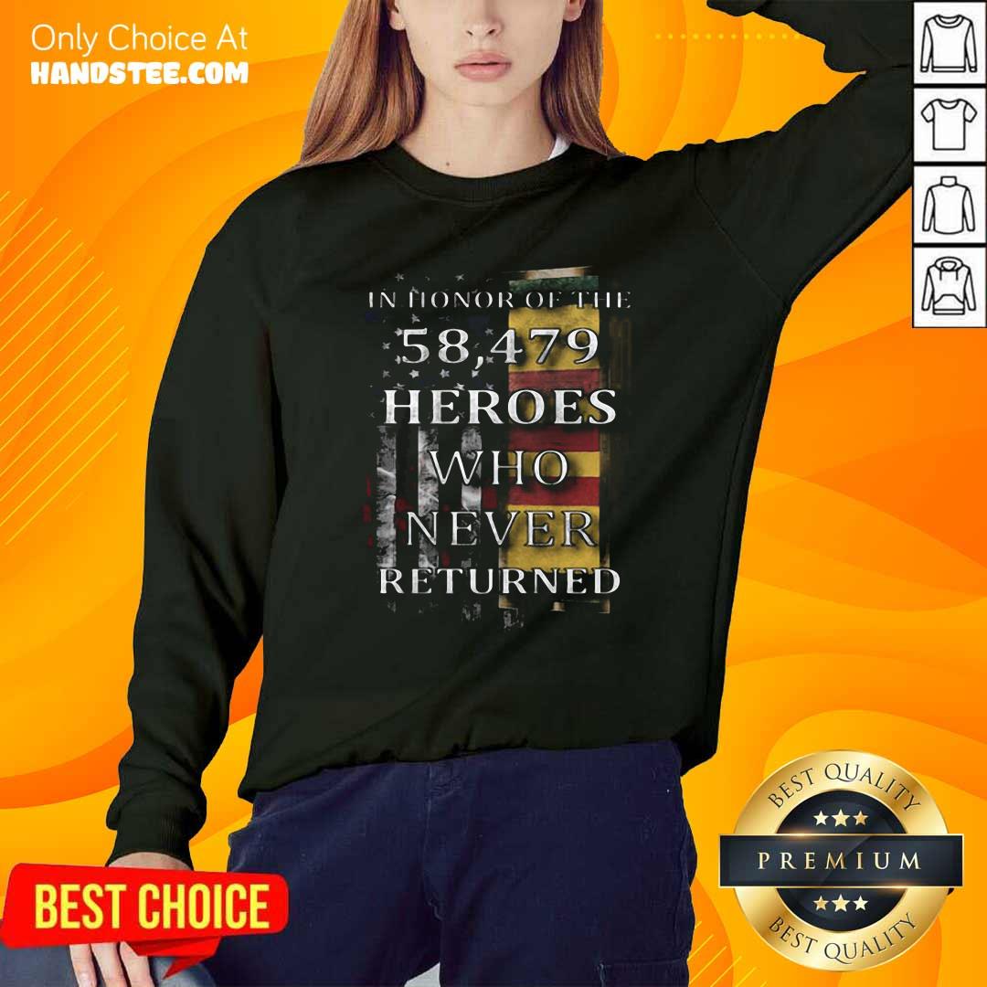 Nice American Flag In Honor Of The 58.479 Heroes Who Never Returned Shirt