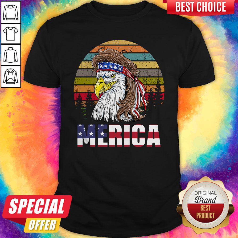 Nice Bald Eagle Merica Vintage 4th Of July Shirt