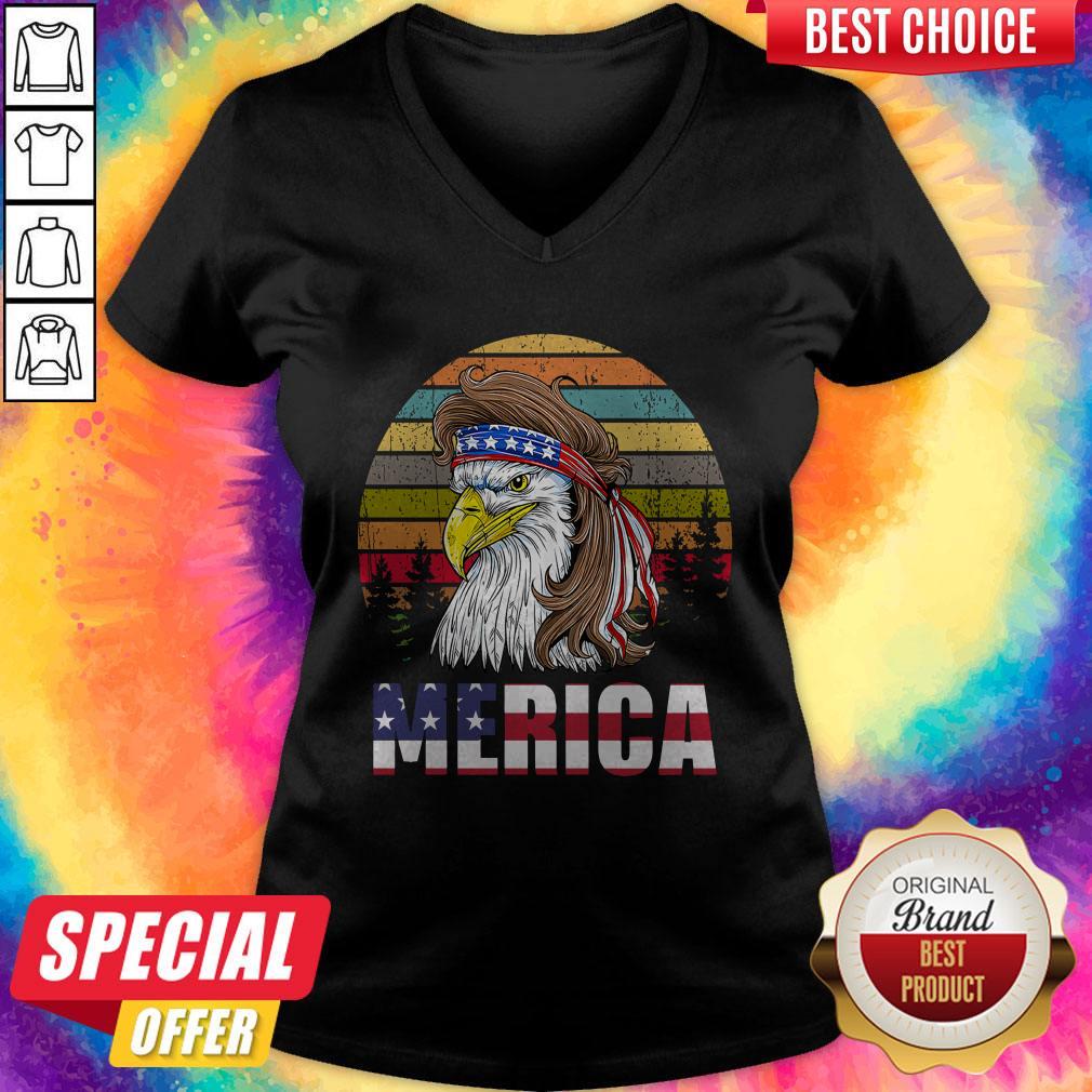 Nice Bald Eagle Merica Vintage 4th Of July Shirt
