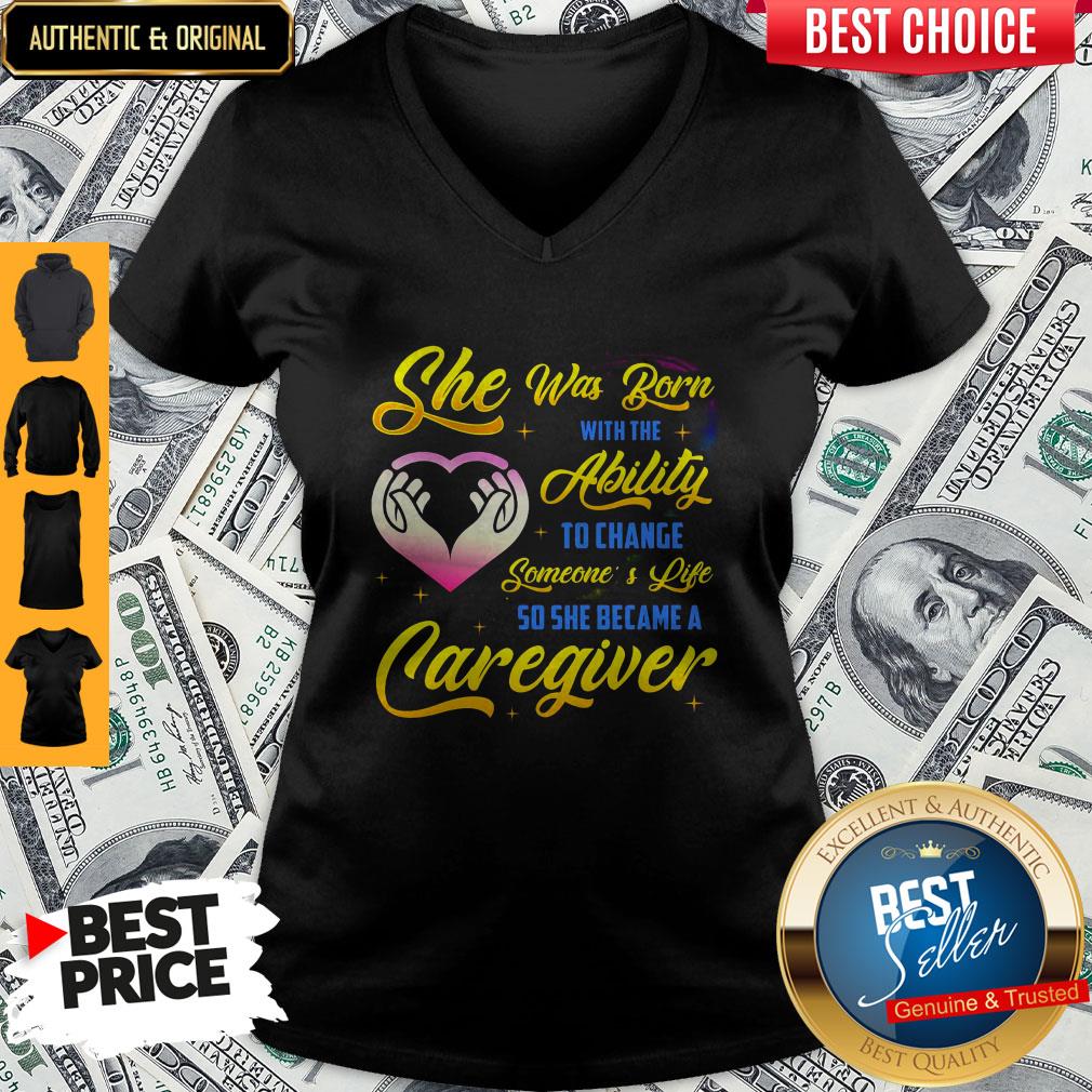 Nice Caregiver She Was Born With Ability Shirt