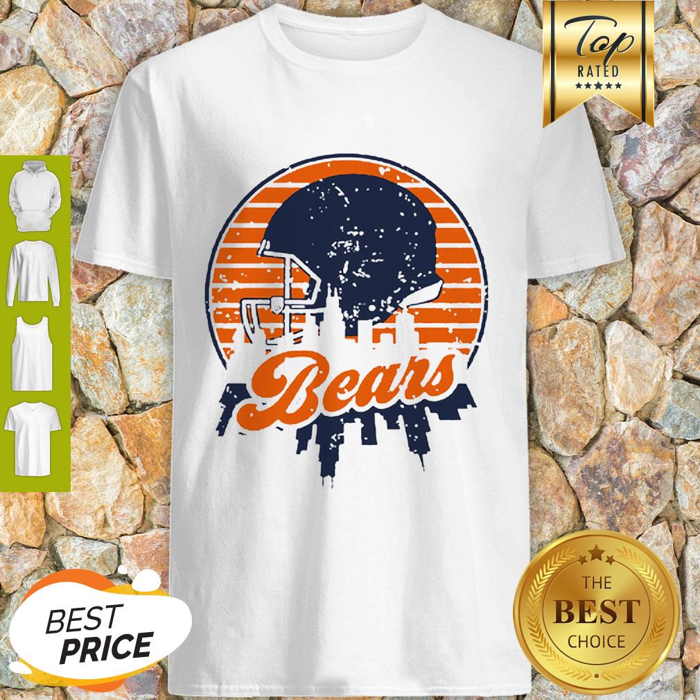 Nice Chicago Bears Football Skyline Retro Shirt