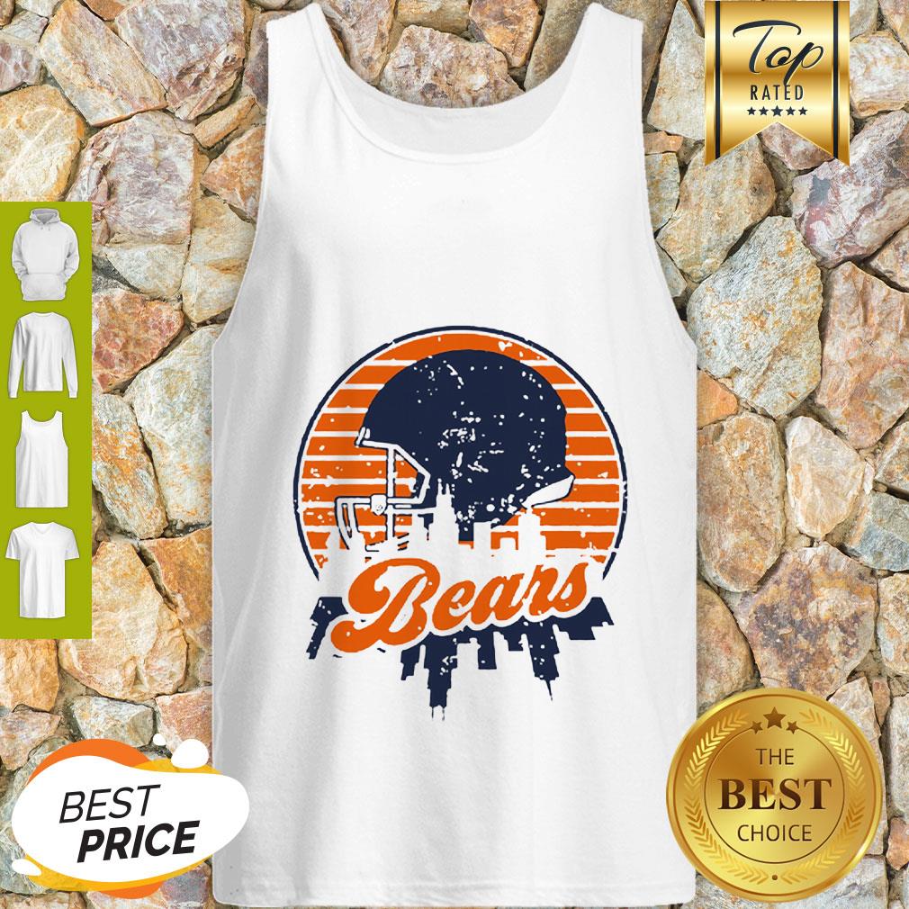 Nice Chicago Bears Football Skyline Retro Shirt
