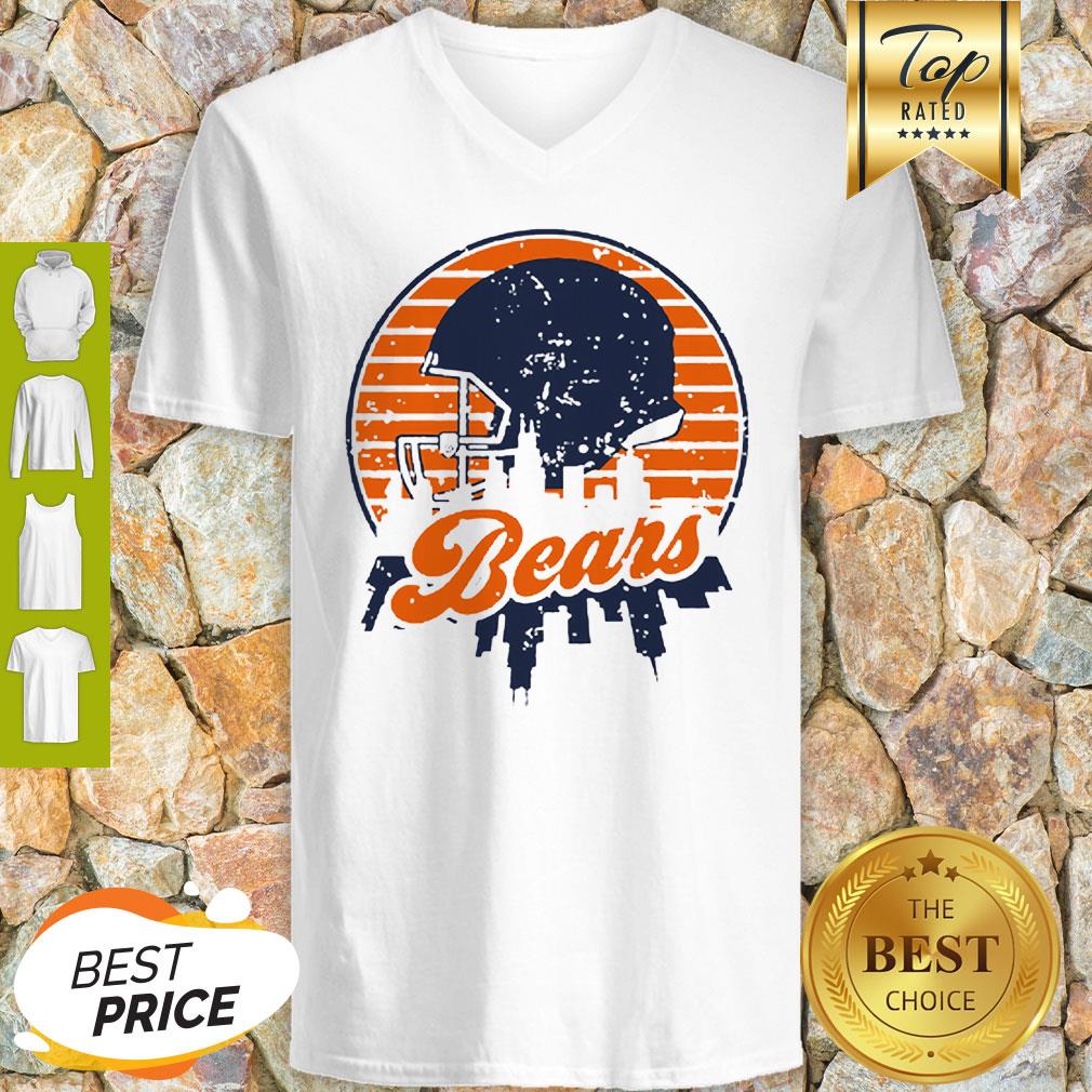 Nice Chicago Bears Football Skyline Retro Shirt