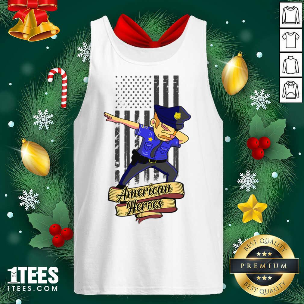 Nice Dabbing Police Man Ameican Heroes Us Flag Shirt