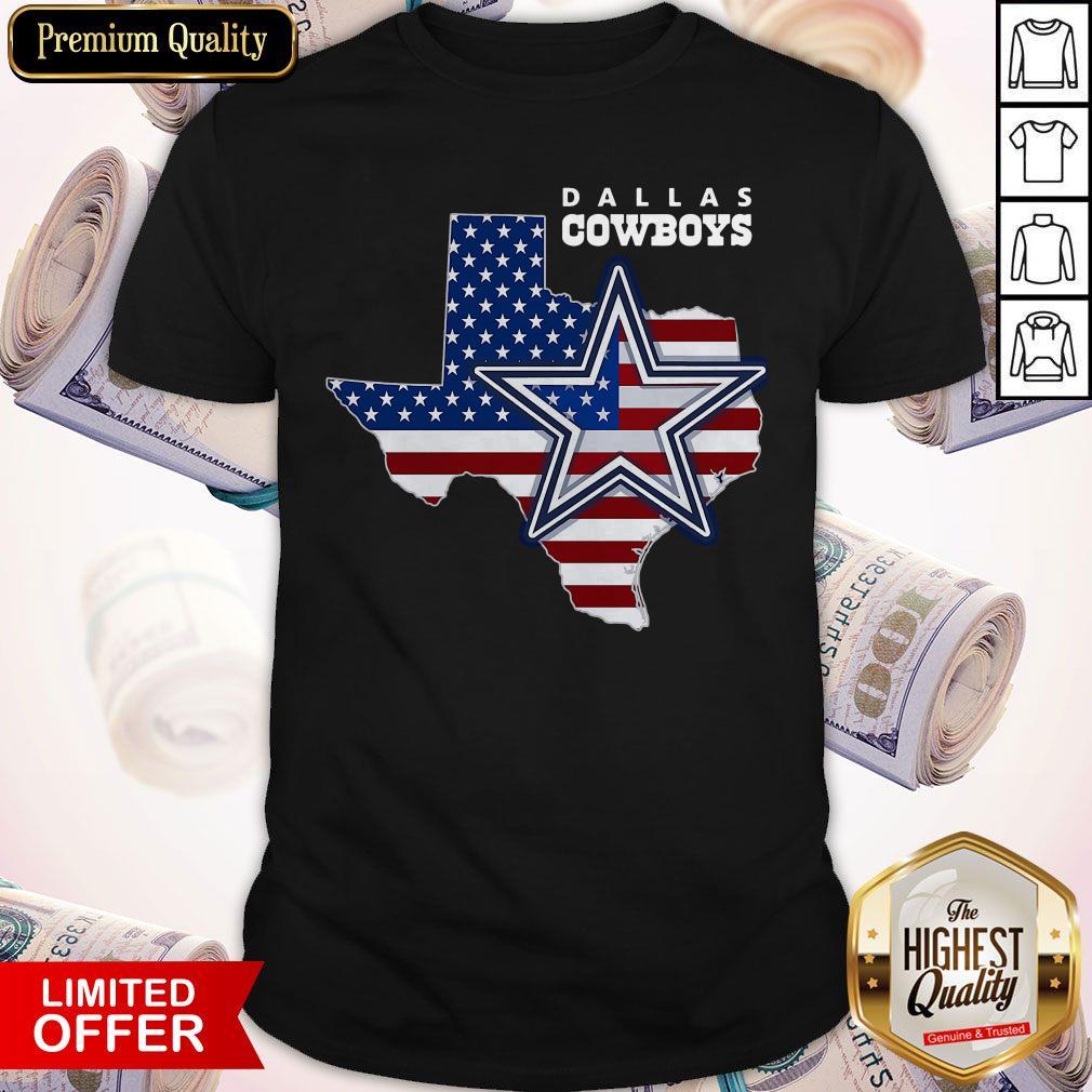 Nice Dallas Cowboys American Map Flag Shirt