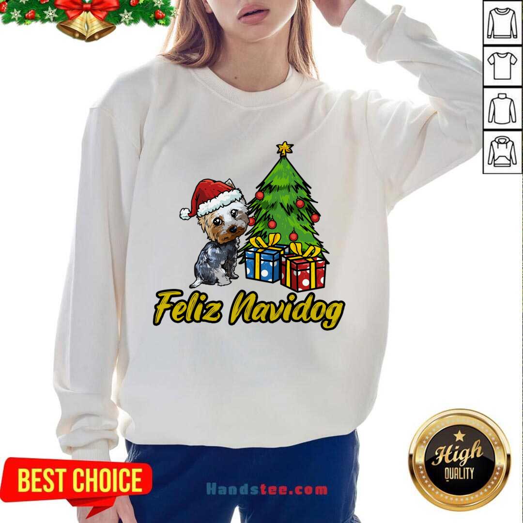 Nice Feliz Navidog Yorkshire Christmas Gift Shirt