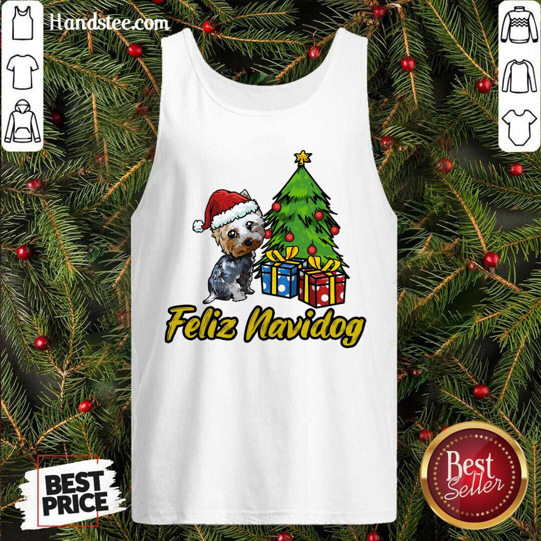Nice Feliz Navidog Yorkshire Christmas Gift Shirt