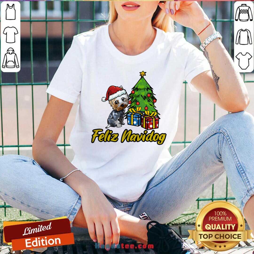 Nice Feliz Navidog Yorkshire Christmas Gift Shirt