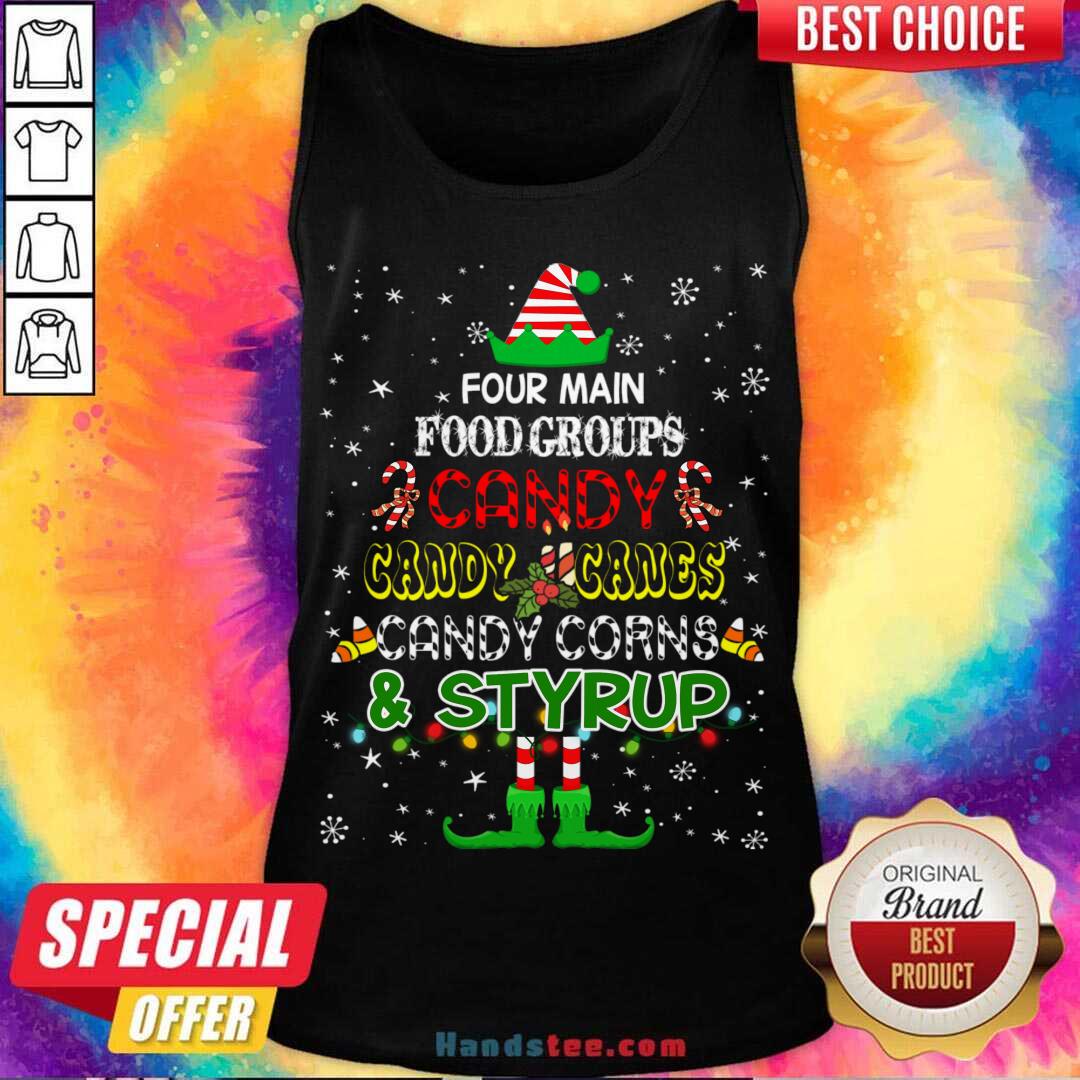 Nice Four Main Food Groups Sweatmeat Lover Elf Christmas Holiday Shirt