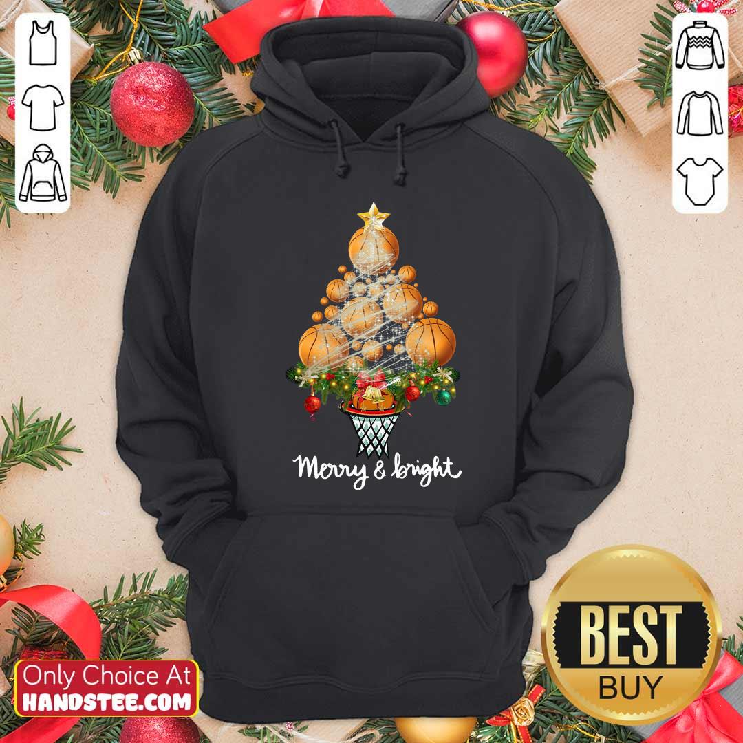 Nice Good Volleyball Merry And Bright Christmas Tree Shirt