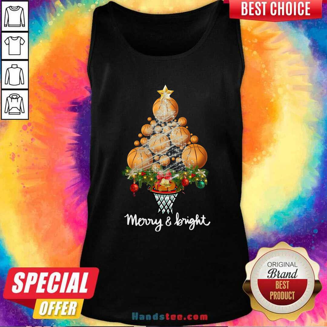 Nice Good Volleyball Merry And Bright Christmas Tree Shirt
