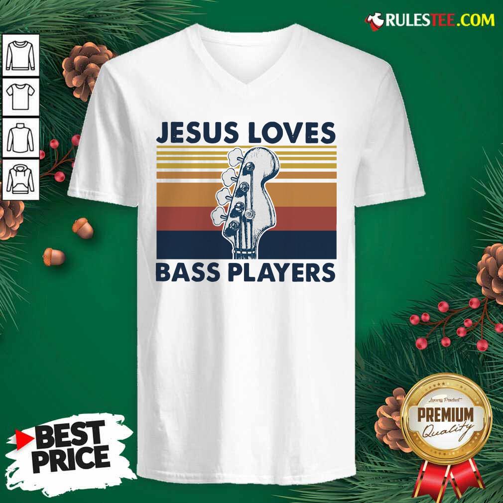Nice Guitar Jesus Loves Bass Players Vintage Shirt