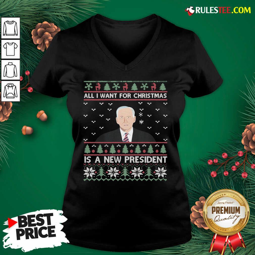 Nice Joe Biden All I Want For Christmas Is A New President Ugly Christmas Shirt